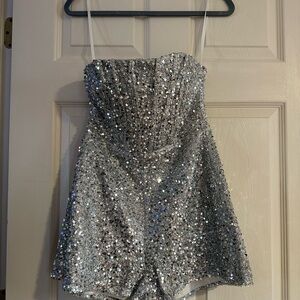 Selfie Leslie Vivid Dreams Strapless Sequin Romper